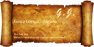 Gosztonyi János névjegykártya