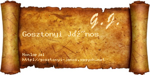 Gosztonyi János névjegykártya